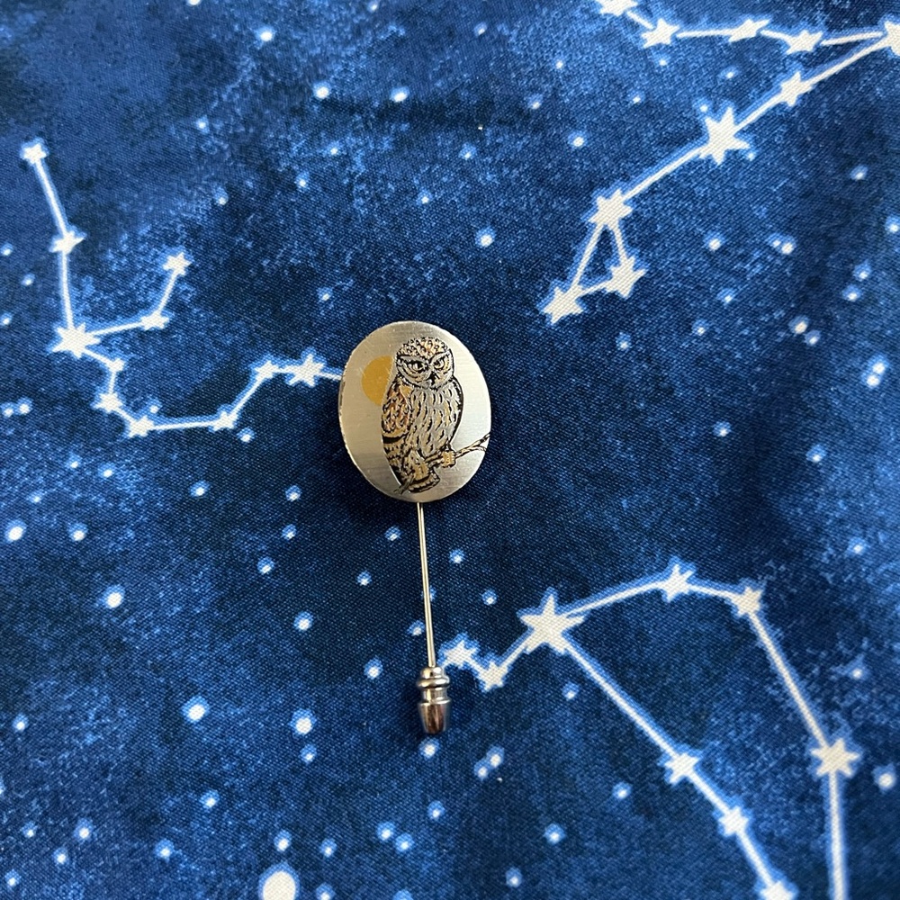 LAST CHANCE! VINTAGE Reed & Barton Two Toned Owl Stick Pin Brooch